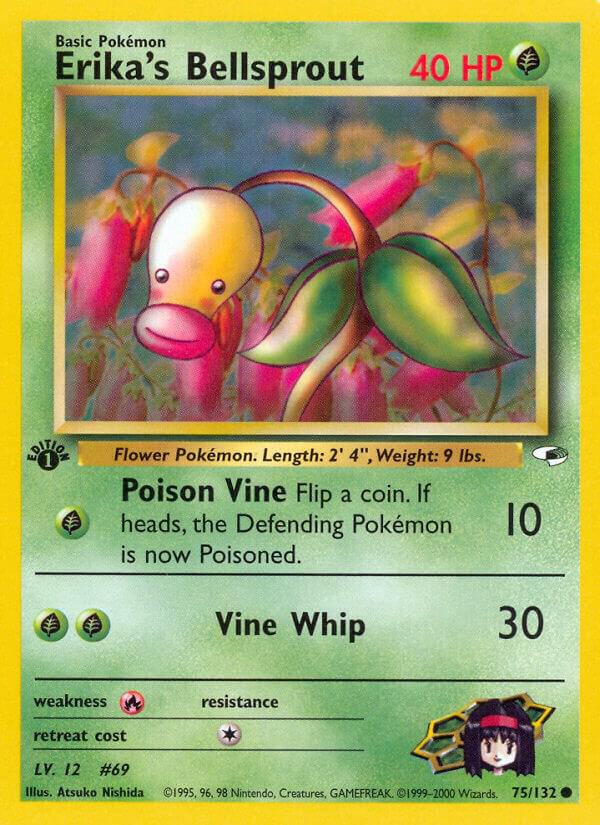 Erika's Bellsprout (75) Pokémon card from Gym Heroes, card number 075/132