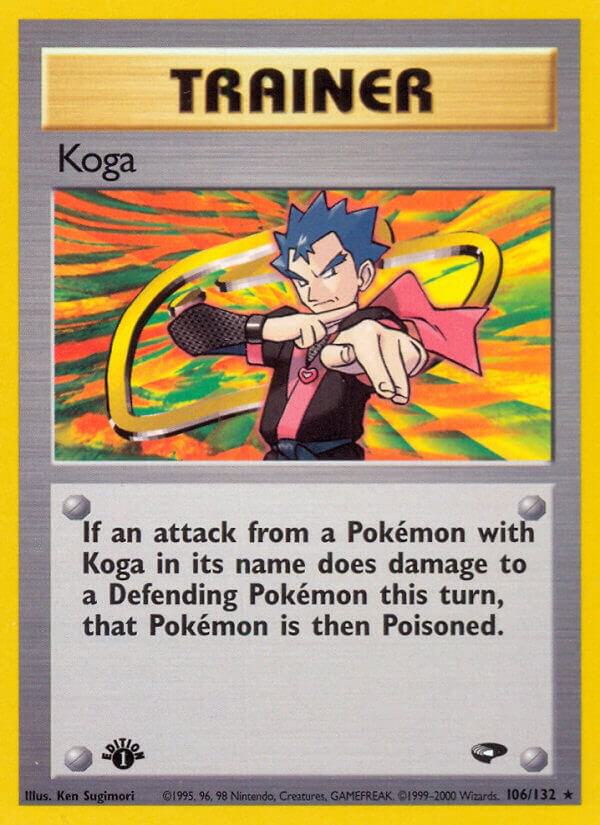 Koga (106) Pokémon card from Gym Challenge, card number 106/132