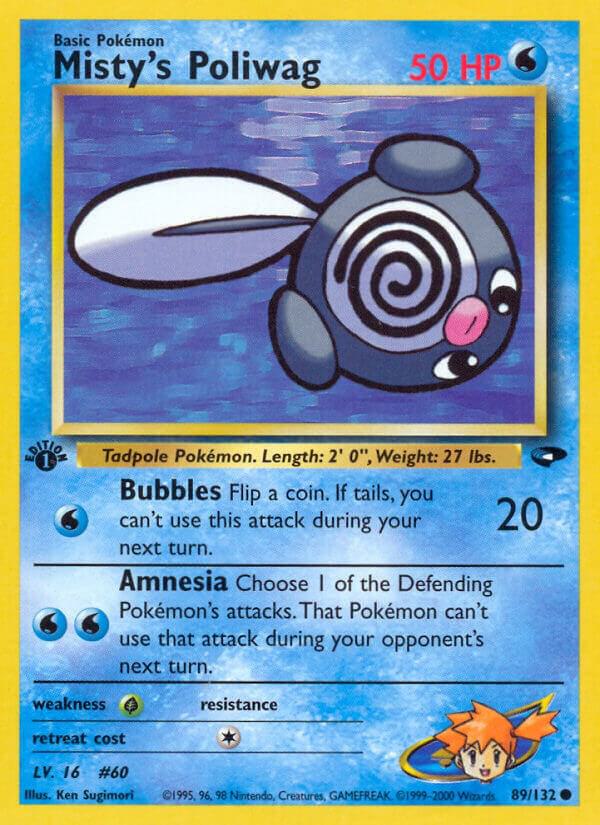 Misty's Poliwag Pokémon card from Gym Challenge, card number 089/132