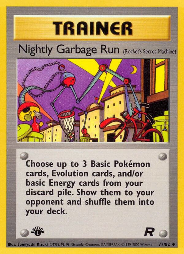 Nightly Garbage Run (Rocket's Secret Machine) Pokémon card from Team Rocket, card number 77/82