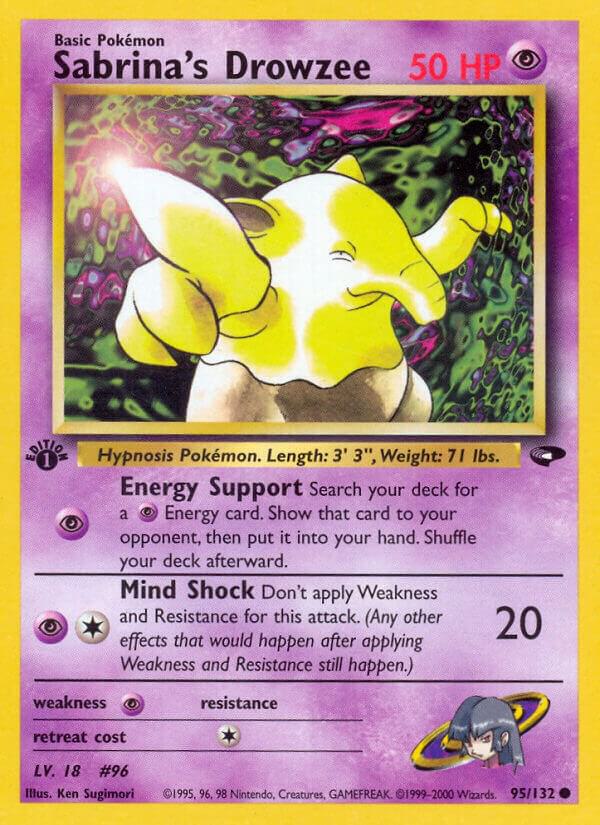 Sabrina's Drowzee Pokémon card from Gym Challenge, card number 095/132