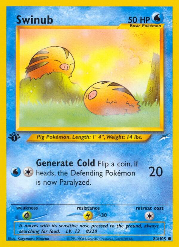 Swinub Pokémon card from Neo Destiny, card number 084/105