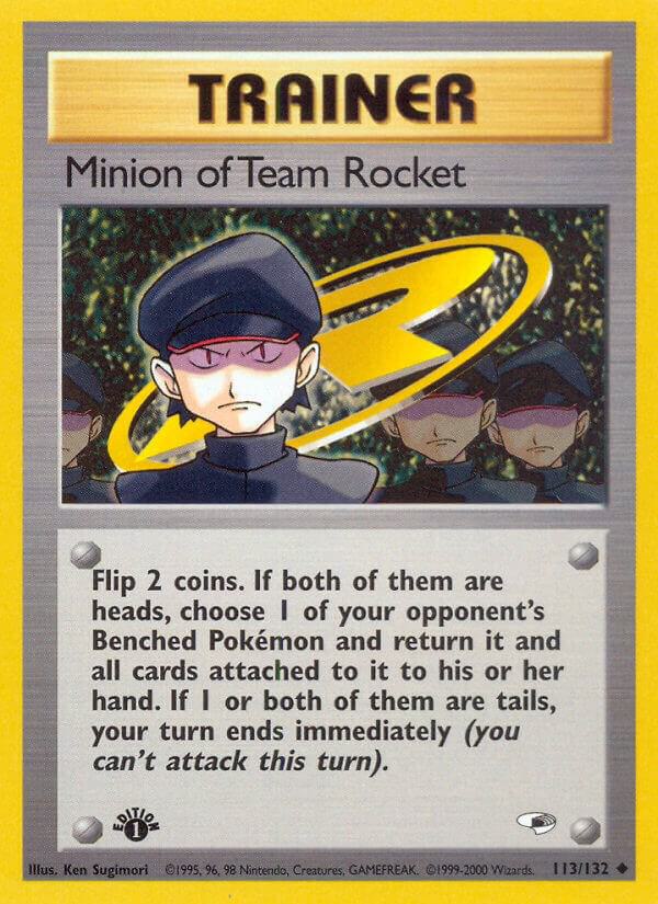 Minion of Team Rocket Pokémon card from Gym Heroes, card number 113/132