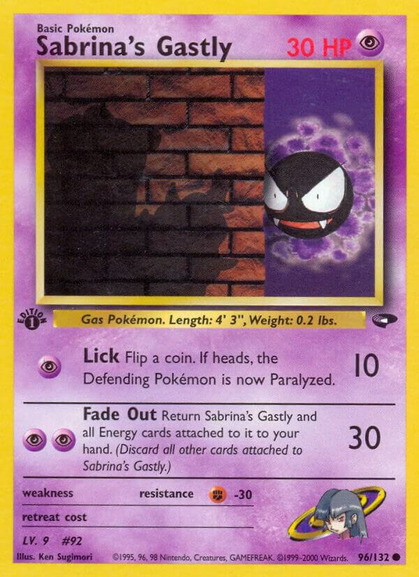 Sabrina's Gastly (96) Pokémon card from Gym Challenge, card number 096/132