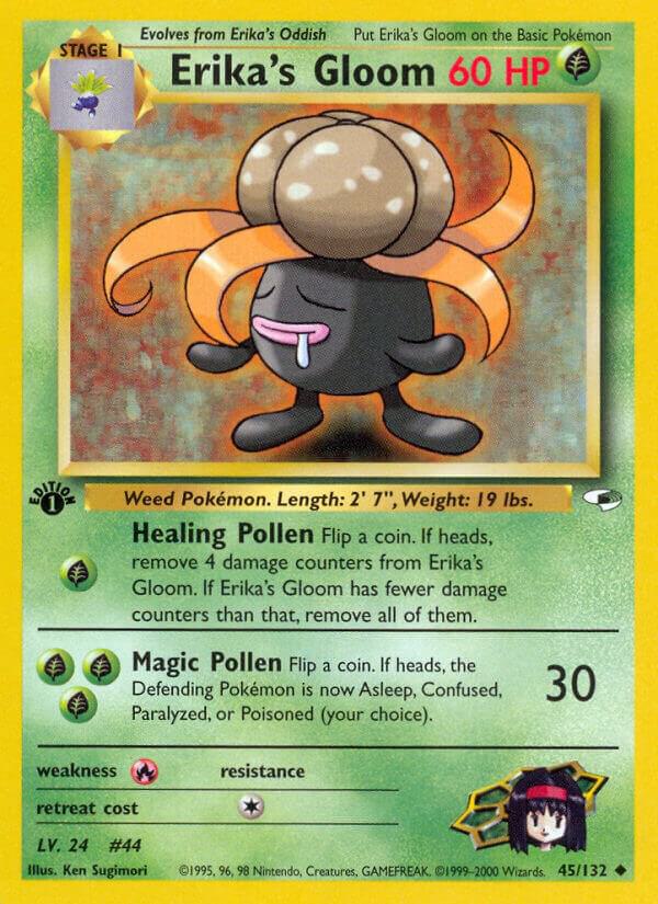 Erika's Gloom (45) Pokémon card from Gym Heroes, card number 045/132