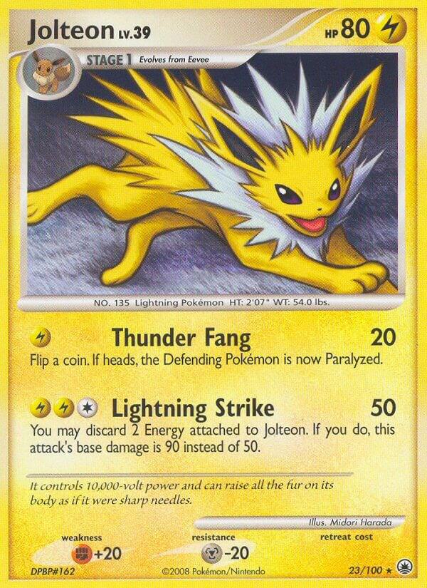 Jolteon Pokémon card from Majestic Dawn, card number 23/100