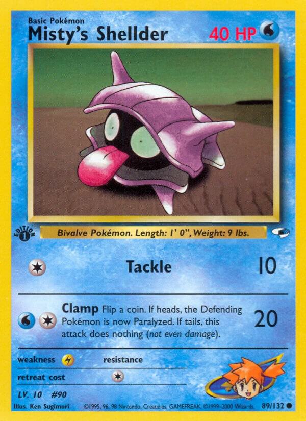 Misty's Shellder Pokémon card from Gym Heroes, card number 089/132