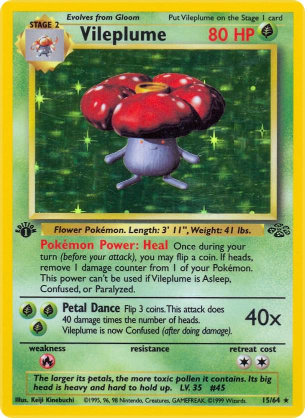 Vileplume (15) Pokémon card from Jungle, card number 15/64