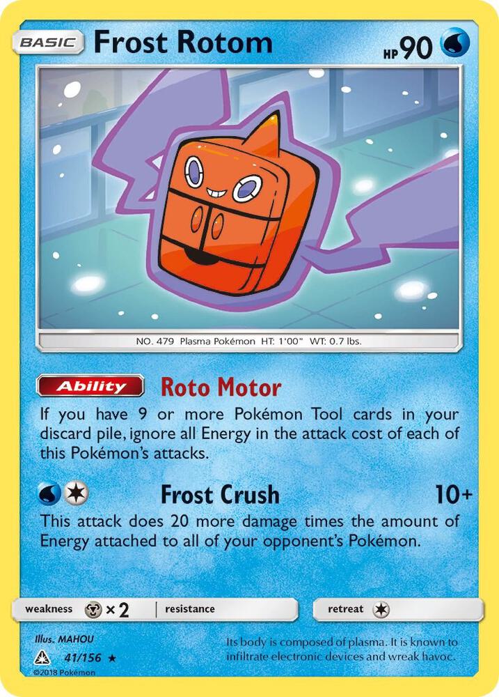 Frost Rotom Pokémon card from SM - Ultra Prism, card number 41/156
