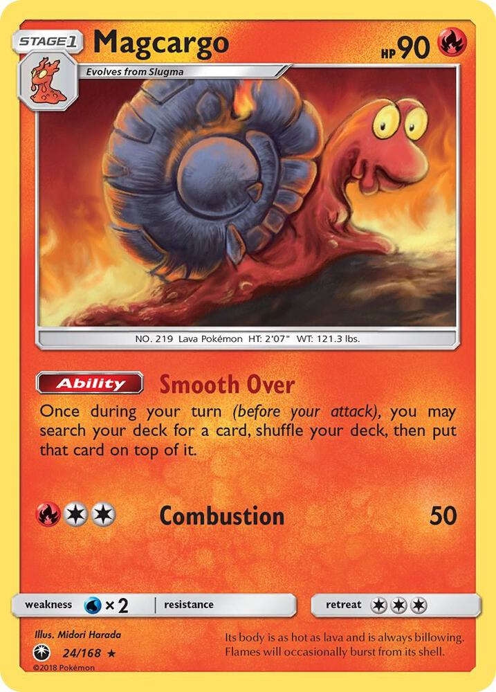 Magcargo Pokémon card from SM - Celestial Storm, card number 24/168