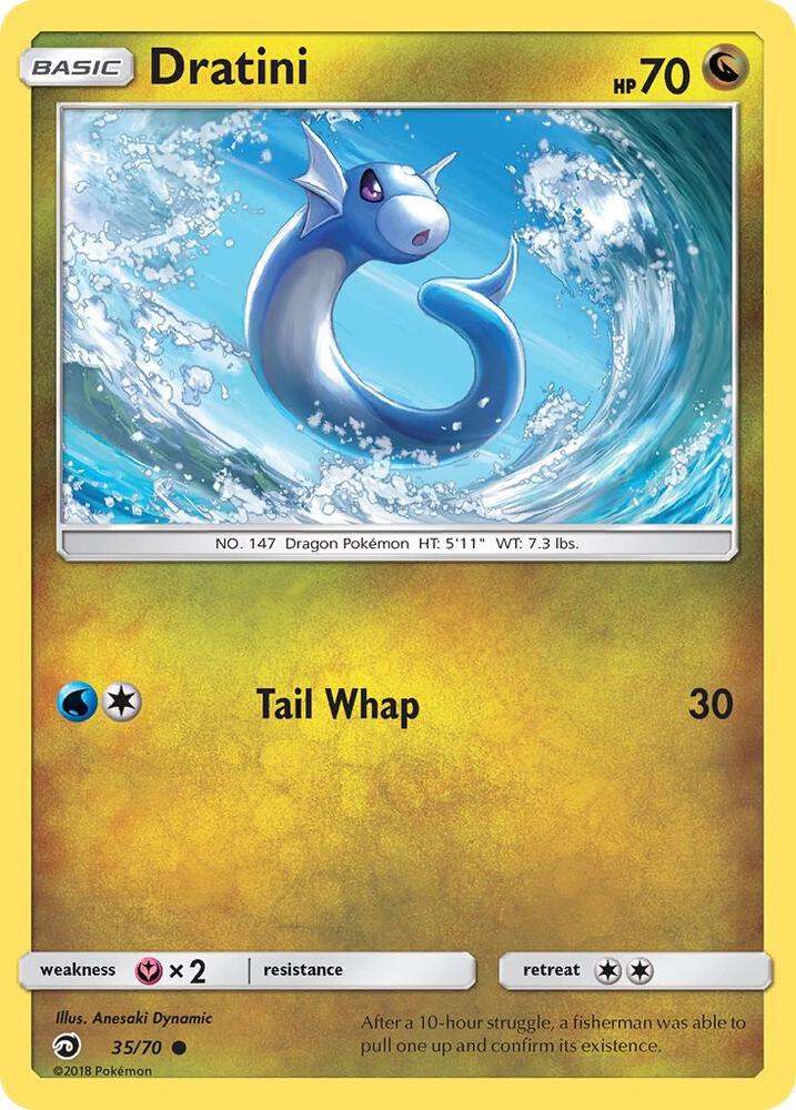 Dratini (35) Pokémon card from Dragon Majesty, card number 35/70