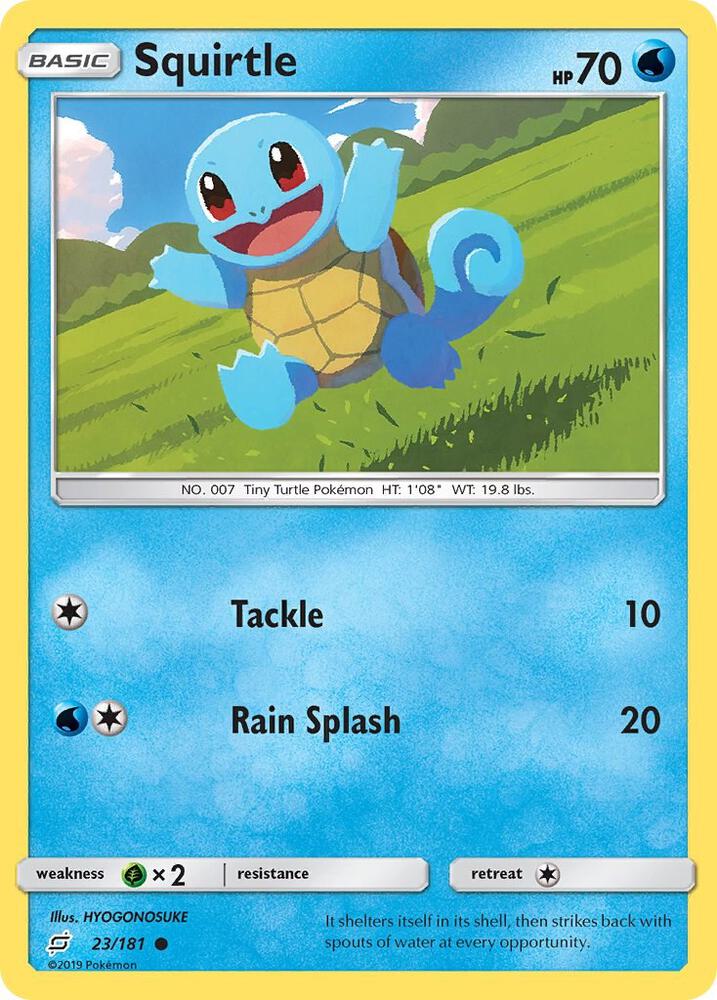 Squirtle (23) Pokémon card from SM - Team Up, card number 23/181