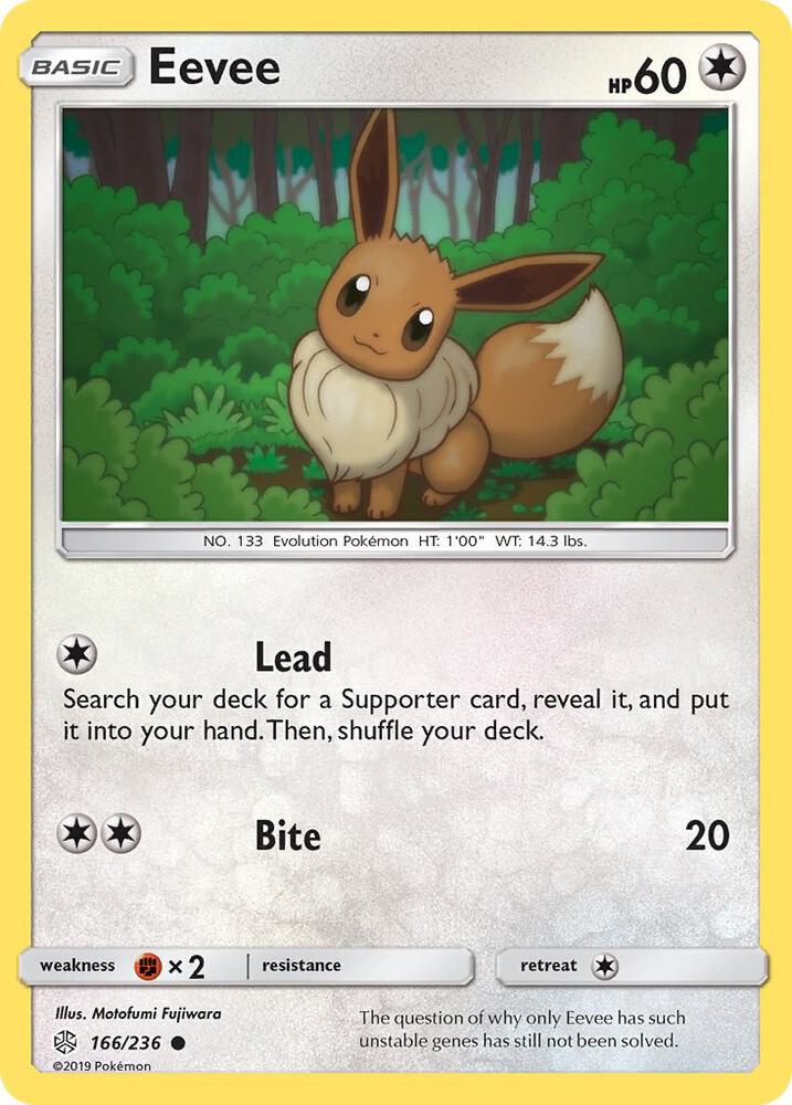 Eevee - 166/236 Pokémon card from SM - Cosmic Eclipse, card number 166/236