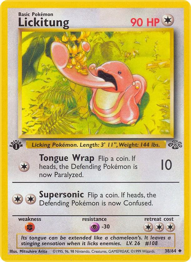 Lickitung Pokémon card from Jungle, card number 38/64