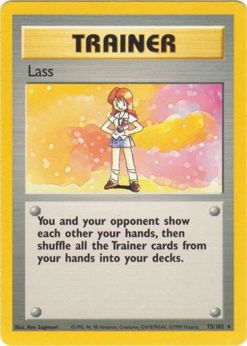 Lass Pokémon card from Base Set, card number 075/102