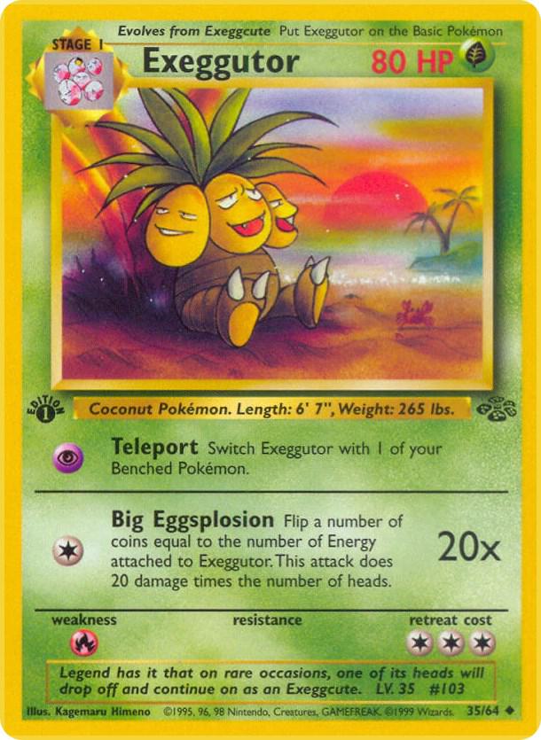 Exeggutor Pokémon card from Jungle, card number 35/64