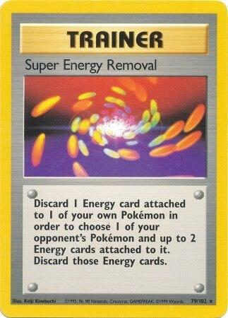 Super Energy Removal Pokémon card from Base Set, card number 079/102