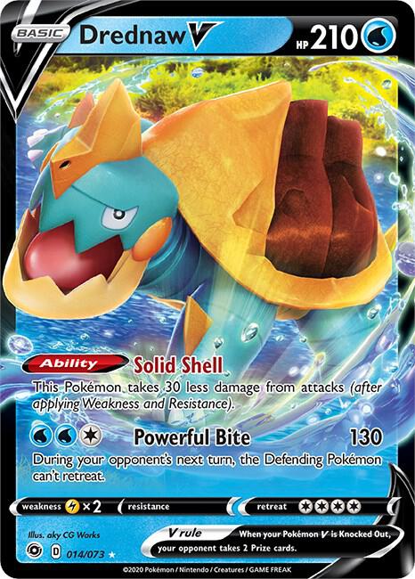Drednaw V Pokémon card from Champion's Path, card number 14/73