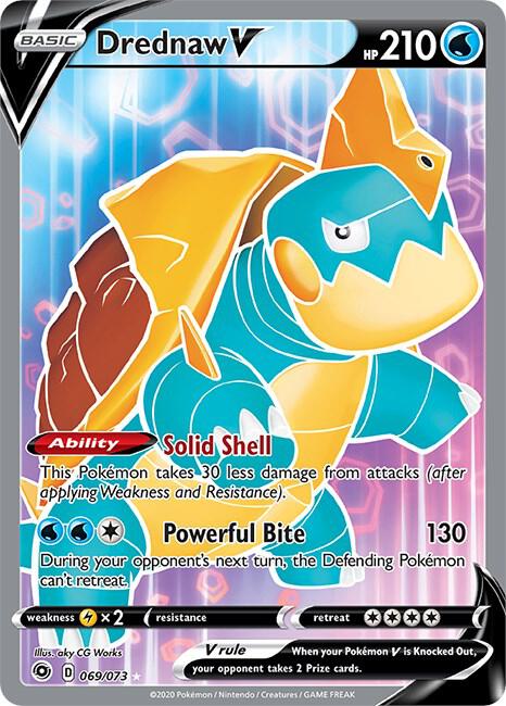 Drednaw V (Full Art) Pokémon card from Champion's Path, card number 69/73