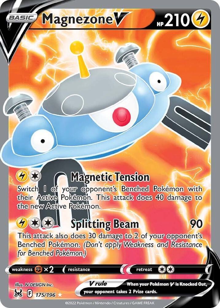 Magnezone V (Full Art) Pokémon card from SWSH11: Lost Origin, card number 175/196