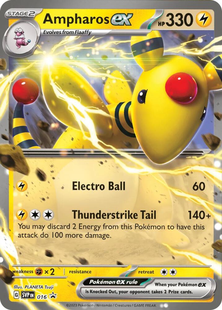 Ampharos ex - 016 Pokémon card from SV: Scarlet & Violet Promo Cards, card number 016