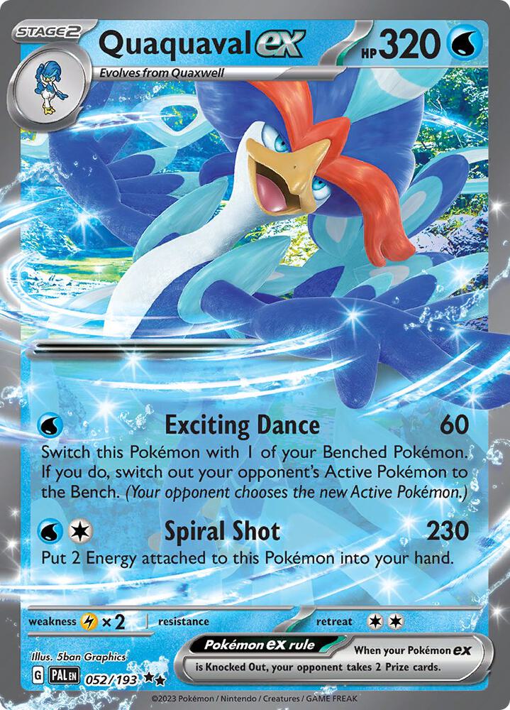 Quaquaval ex - 052/193 Pokémon card from SV02: Paldea Evolved, card number 052/193