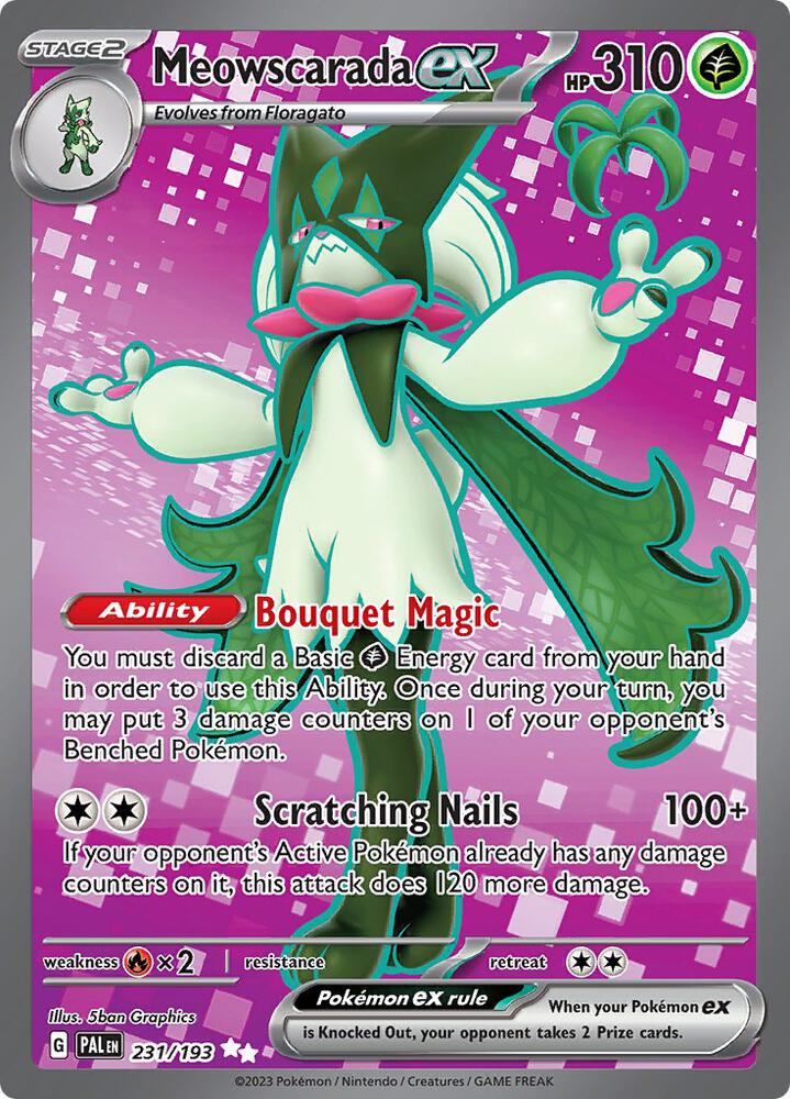 Meowscarada ex - 231/193 Pokémon card from SV02: Paldea Evolved, card number 231/193
