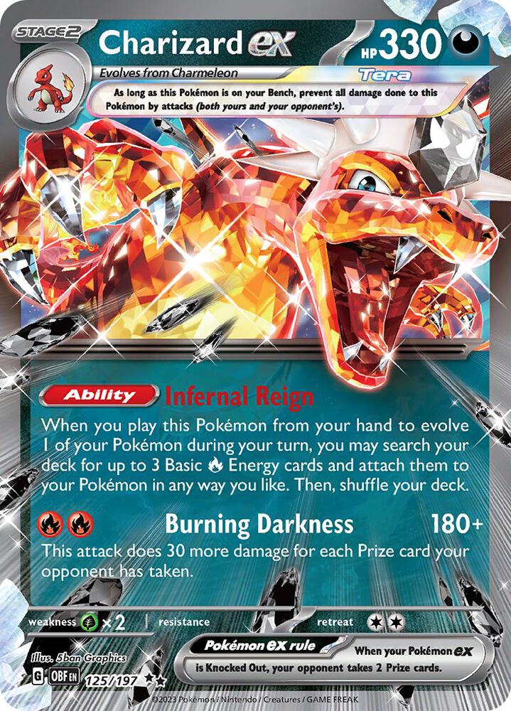 Charizard ex - 125/197 Pokémon card from SV03: Obsidian Flames, card number 125/197