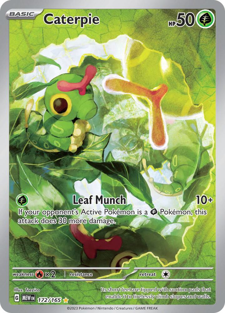 Caterpie - 172/165 Pokémon card from SV: Scarlet & Violet 151, card number 172/165