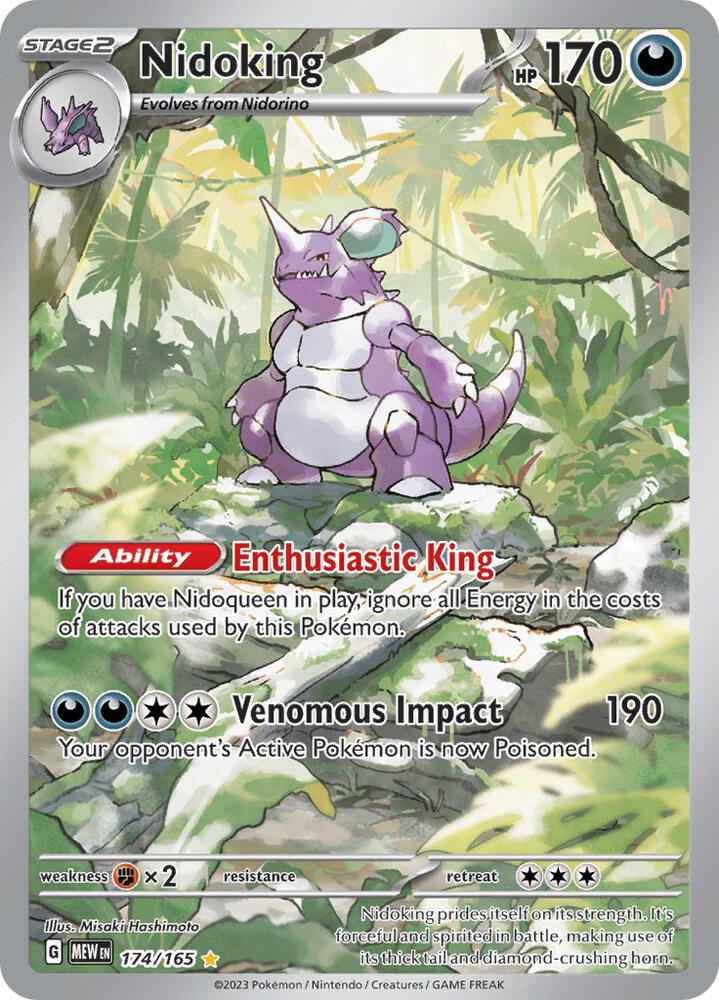 Nidoking - 174/165 Pokémon card from SV: Scarlet & Violet 151, card number 174/165