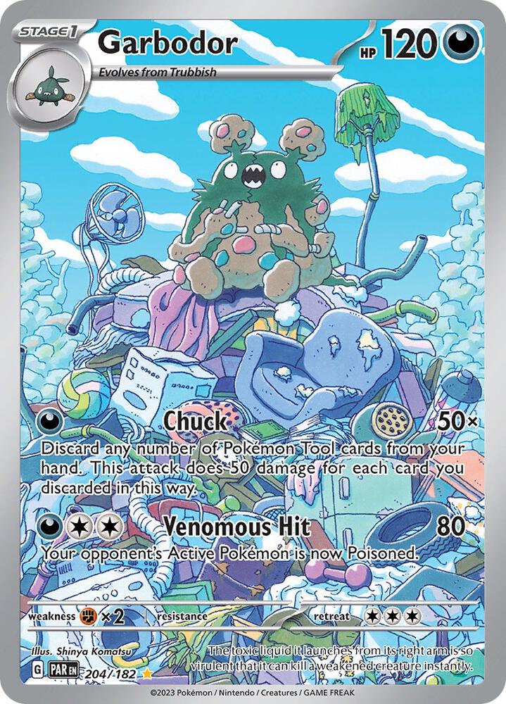 Garbodor - 204/182 Pokémon card from SV04: Paradox Rift, card number 204/182