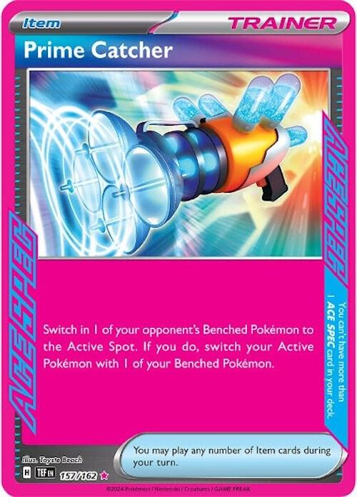 Prime Catcher Pokémon card from SV05: Temporal Forces, card number 157/162