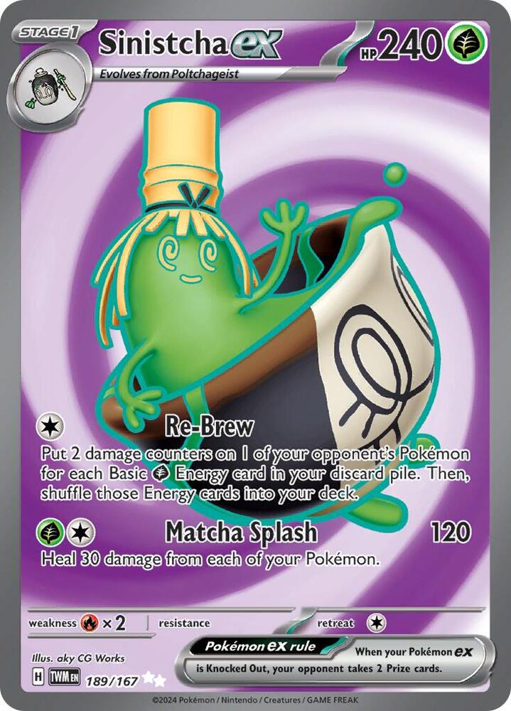 Sinistcha ex - 189/167 Pokémon card from SV06: Twilight Masquerade, card number 189/167