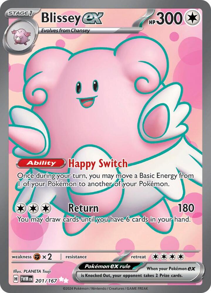 Blissey ex - 201/167 Pokémon card from SV06: Twilight Masquerade, card number 201/167