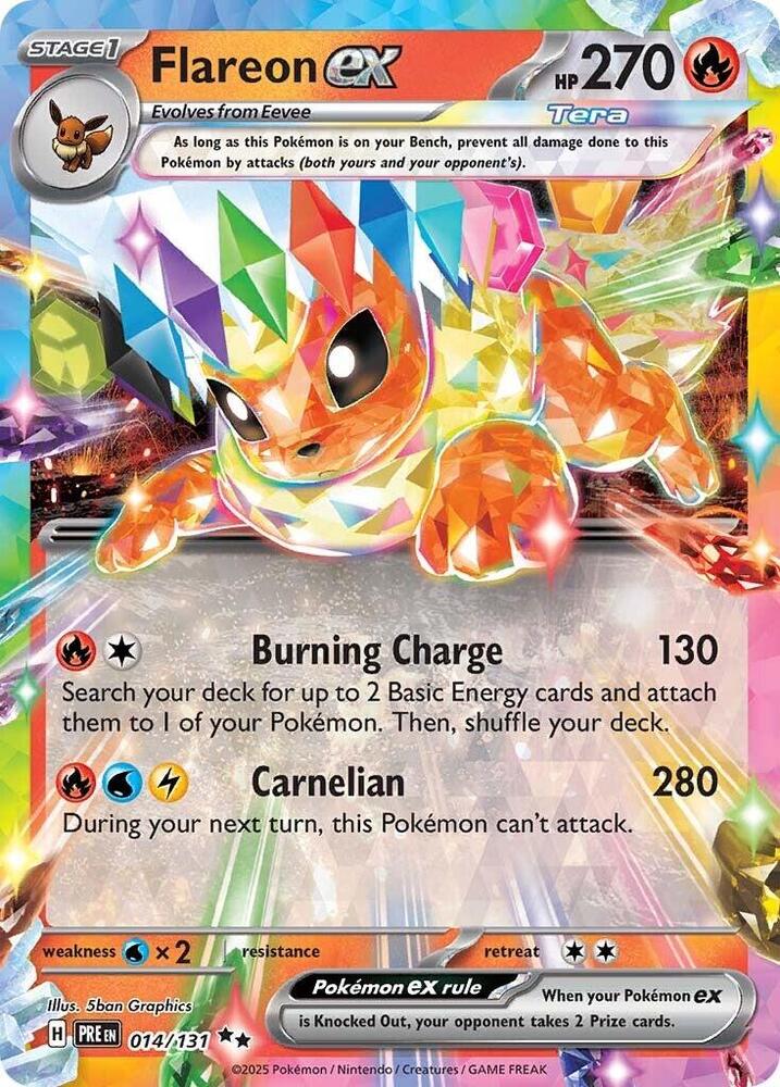 Flareon ex - 014/131 Pokémon card from SV: Prismatic Evolutions, card number 014/131
