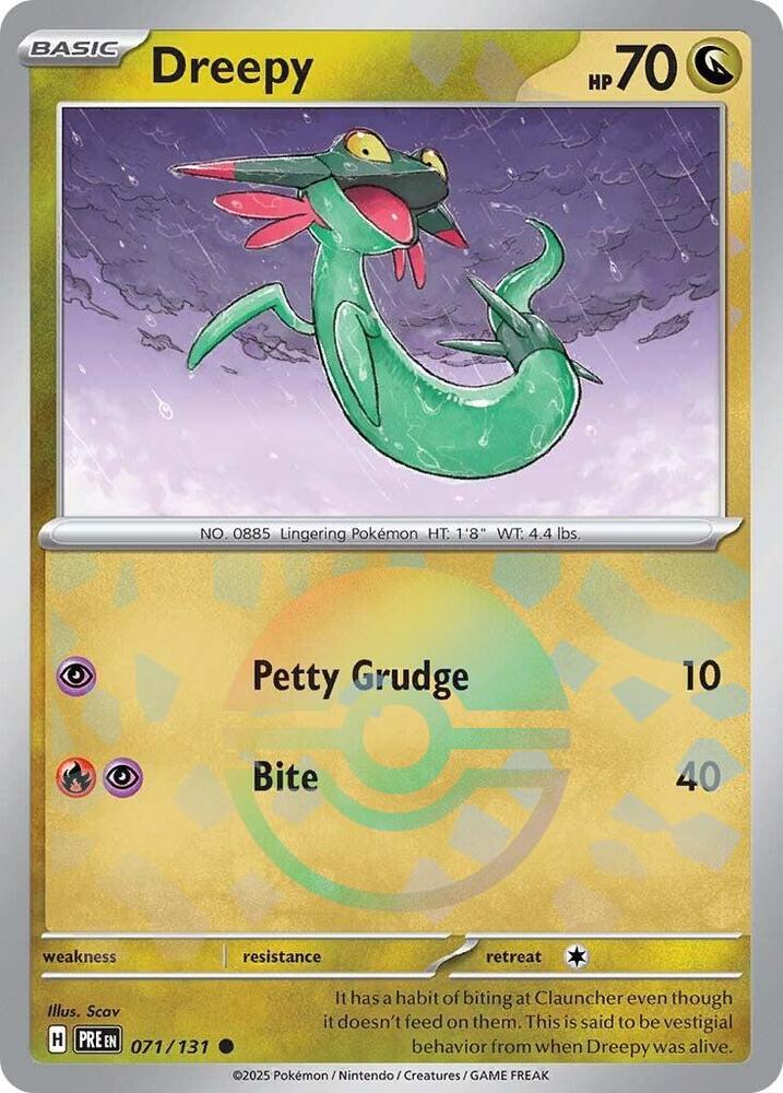 Dreepy (Poke Ball Pattern) Pokémon card from SV: Prismatic Evolutions, card number 071/131