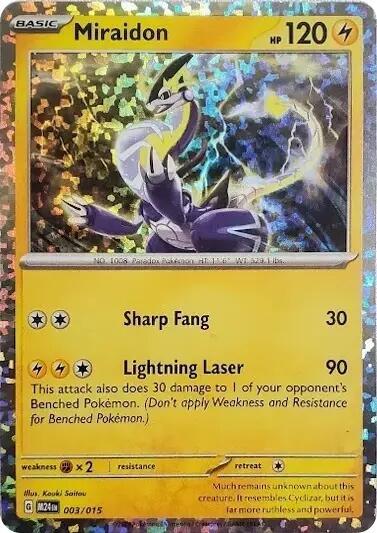 Miraidon Pokémon card from McDonald's Promos 2024, card number 003/015