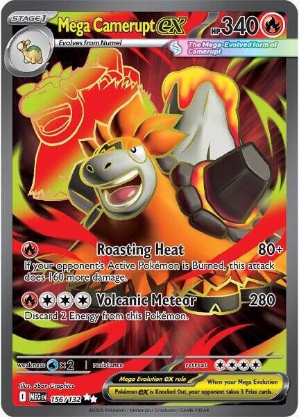 Mega Camerupt ex - 156/132 Pokémon card from ME01: Mega Evolution, card number 156/132